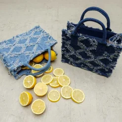 Black Colour BCCoco Denim Shopper Bag Denim Blue