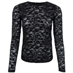 Black Colour BCSolene Lace Blouse Black