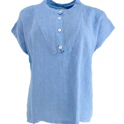 Cabana Living Aleka B2590 Linen SS Blouse Blå