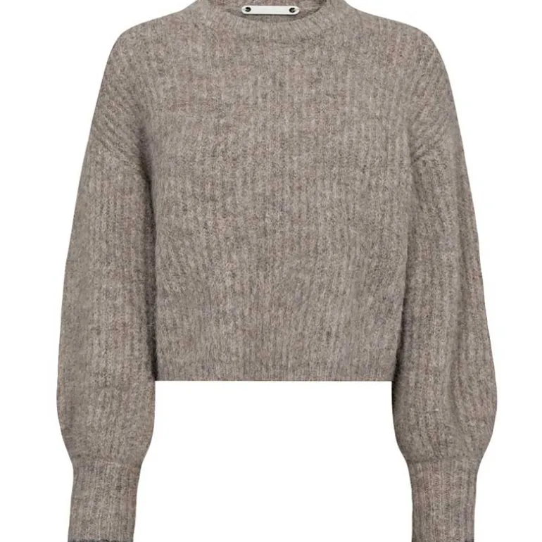 Co Couture CoralieCC Crop Rib O-Knit Walnut