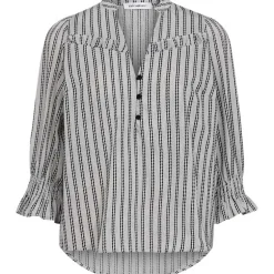 Co Couture NoraCC Frill SS Blouse WhiteBlack