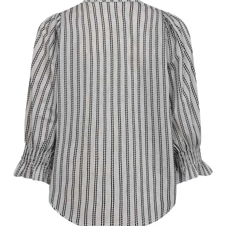 Co Couture NoraCC Frill SS Blouse WhiteBlack