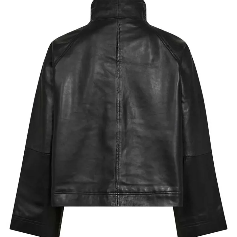 Co Couture PhoebeCC Leather Box Jacket Black
