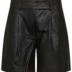 Co Couture PhoebeCC Leather Pleat Shorts Black