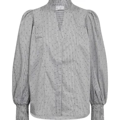 Co Couture StripeCC Dot Petra V-Shirt Light Grey