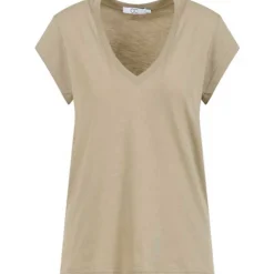 Coster Copenhagen CCH1101 V-Neck T-Shirt 406 Sand Olive