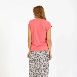 Coster Copenhagen CCH1101 V-Neck T-Shirt 637 Coral Paradise