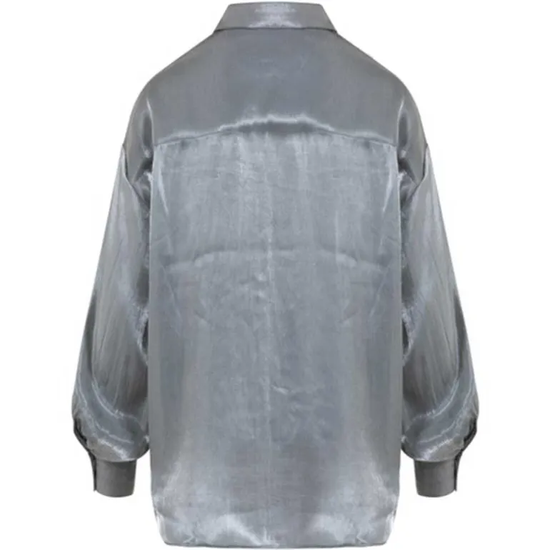 Coster Copenhagen Jolie Metallic Shirt Dark Silver