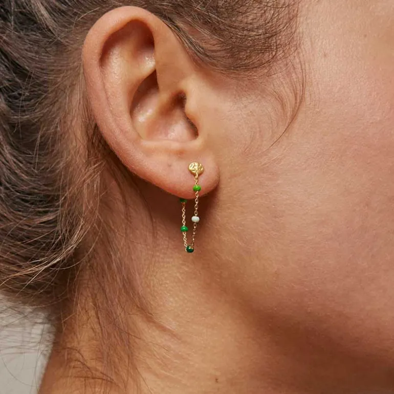 ENAMEL LOLA EARRING GRØN & GULD