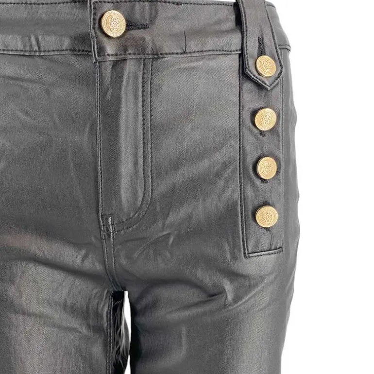 J By J 9252 Coated Wide Pants Gold/Black
