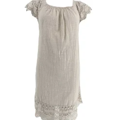 J BY J 83782 Embroidery Summer Dress Sand