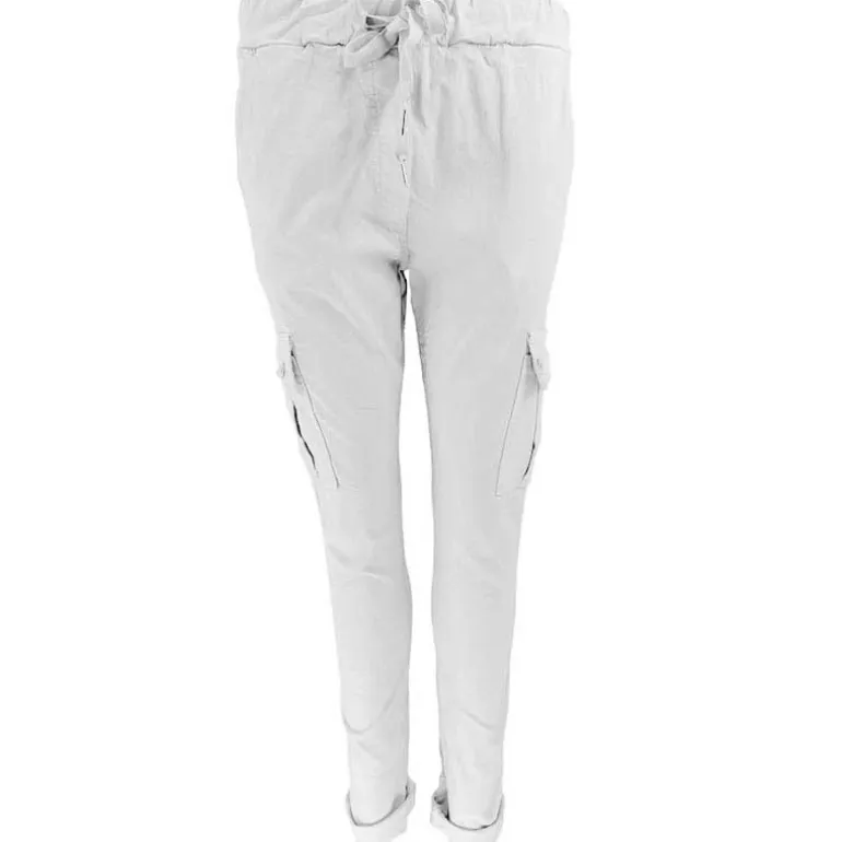 J By J 95870 Stretch Cargo Pants Hvid