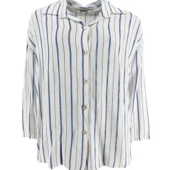J By J 81381 Striped Viscose Shirt White