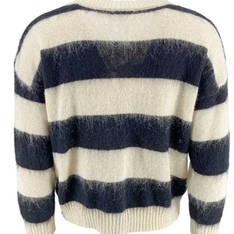 J By J 3056 Stripe Knit Beige / Black