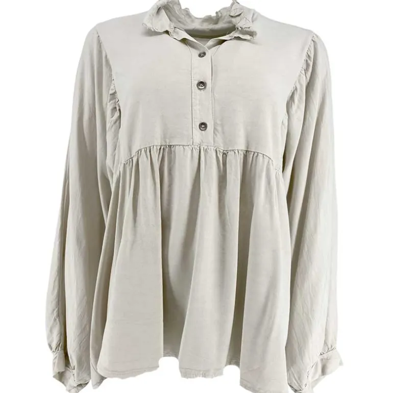 J By J 81690 Tencel Shirt Light Grey