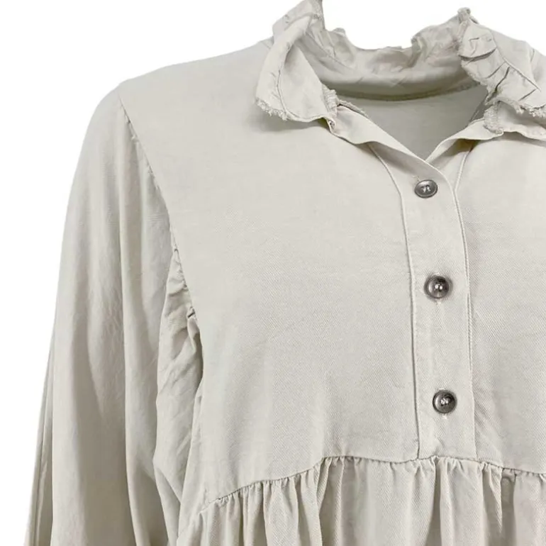 J By J 81690 Tencel Shirt Light Grey