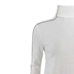 J By J 6082 Viscose Roll Neck Knit White