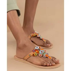 Laidbacklondon Simba Flat Sandal Tribal Brun