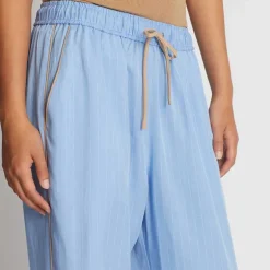 Munthe Ukava Loose Pinstripe Pants Blue