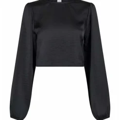 NEO NOIR AURA HEAVY SATEEN BLOUSE SORT