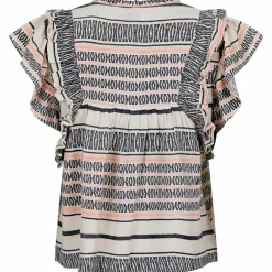 Neo Noir Jayla Stitch Print Top Sand