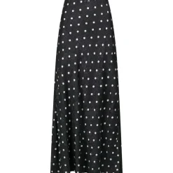 Neo Noir Lola Retro Dot Long Skirt Black