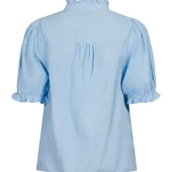 Neo Noir Odesa Linen Blouse Lyseblå