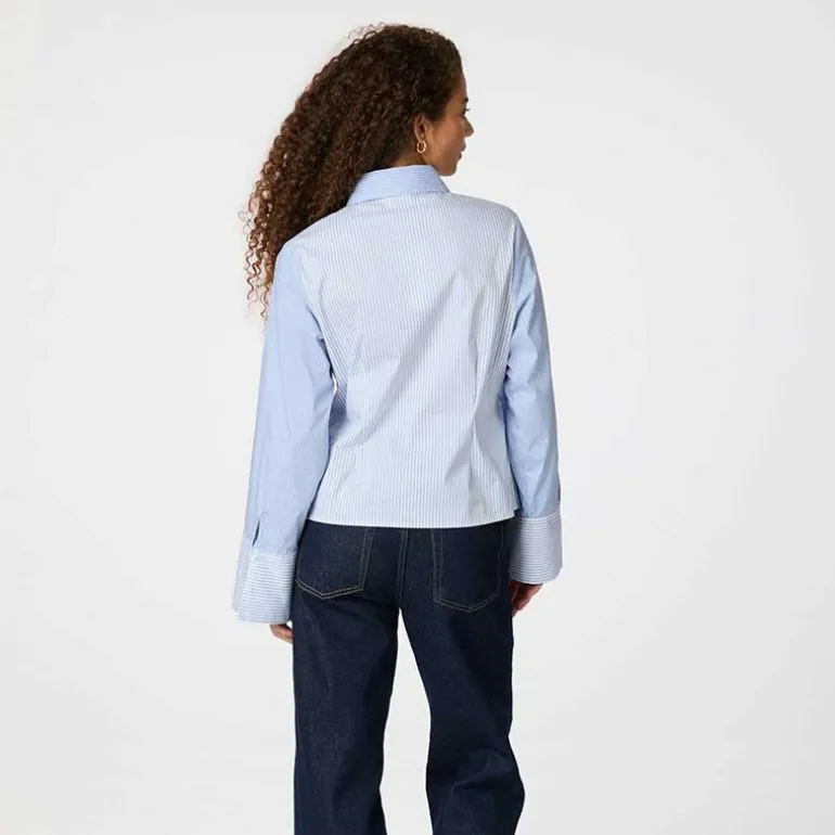 Neo Noir Rosa Mix Stripe Shirt Light Blue