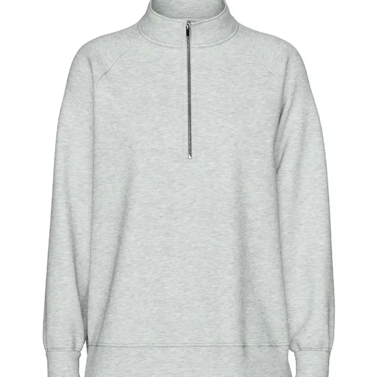 Pieces PCChilli LS Half Zip Sweat Noos Light Grey Melange