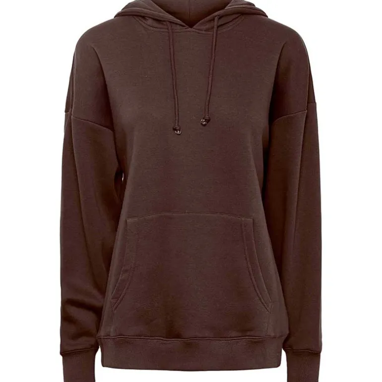 PIECES PCCHILLI LS OVERSIZED HOODIE NOOS BC BRUN