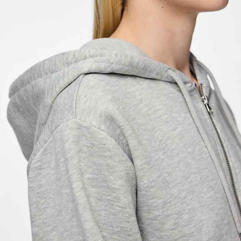 Pieces PCChilli LS Zip Hoodie Noos Light Grey Melange