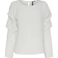 PIECES PCDORITA LS TOP D2D OFF WHITE