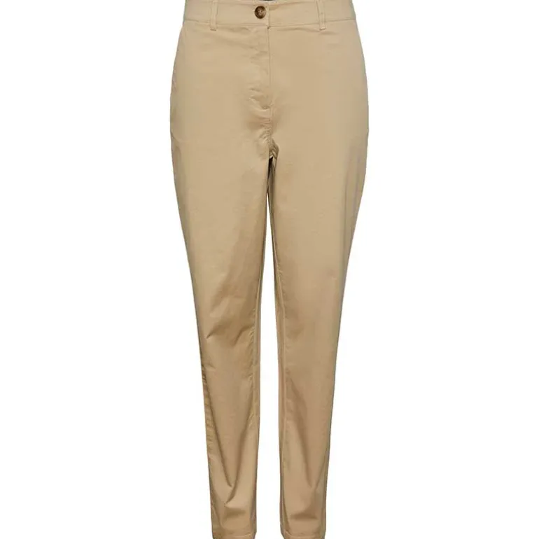 Pieces PCFallyn HW Chino Pants Sand