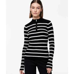 Pieces PCJo LS T-Neck Half Zip Knit MM Sort