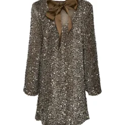 Pieces PCKam LS Deep Back Bow Dress Morel