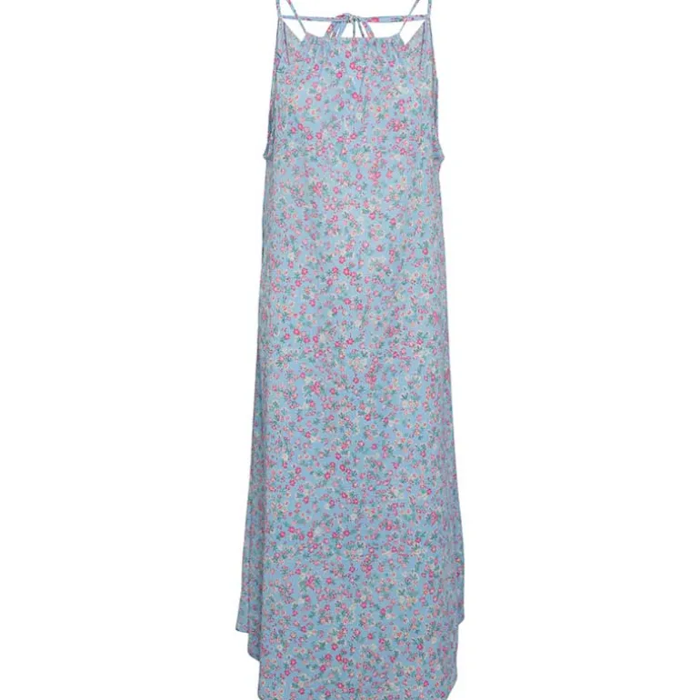 PIECES PCLUNA STRAP MIDI DRESS LYSEBLÅ