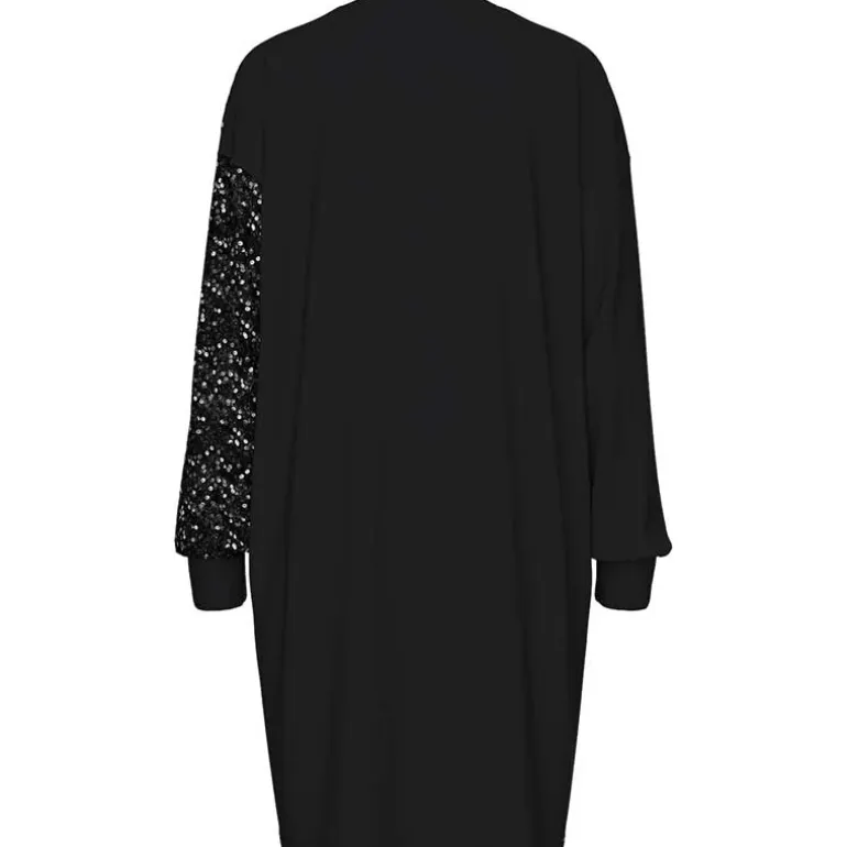 Pieces PCNancy LS Sweat Dress Black Sequence