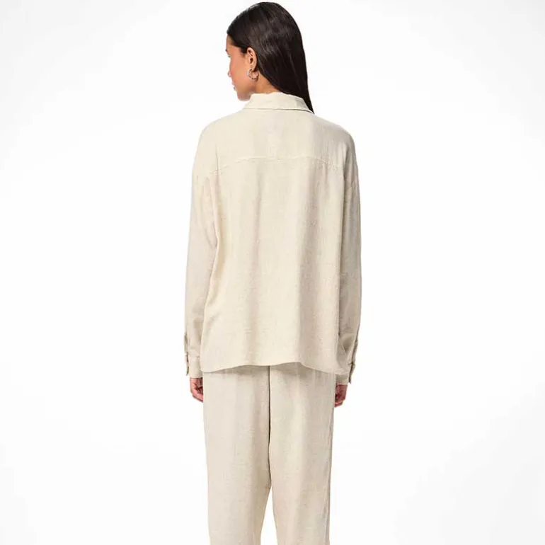 Pieces PCPia LS Loose Shirt Noos Birch Melange