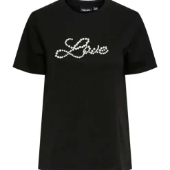 Pieces PCRine SS Printed T-Shirt Black