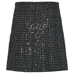 Pieces PCRoberta HW Mini Sequins Denim Skirt Grey Denim