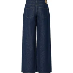 Pieces PCSelma LW Wide Jeans Rinse Noos Dark Blue Denim Rinse