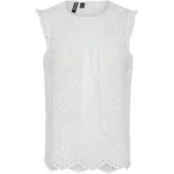 Pieces PCVilde SL Top Wvn Noos Bright White