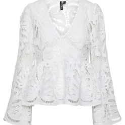 Pieces PCWinsta LS V-Neck Top D2D Hvid