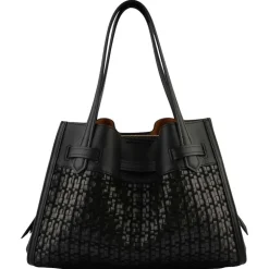 Pourchet Paris 24092 Medium Blossom Tresse Bag Noir
