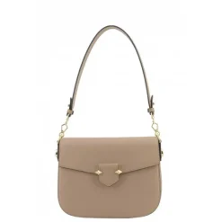 POURCHET PARIS SÉVRES LARGE FLAP BAG SAND