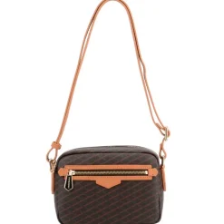 Pourchet Paris 89040 Waves Coated Canvas Bag Brun