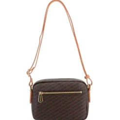 Pourchet Paris 89040 Waves Coated Canvas Bag Brun