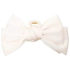 Black Colour BCAnnica Big Bow Hair Claw Off White